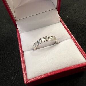 One carat natural diamond anniversary band.